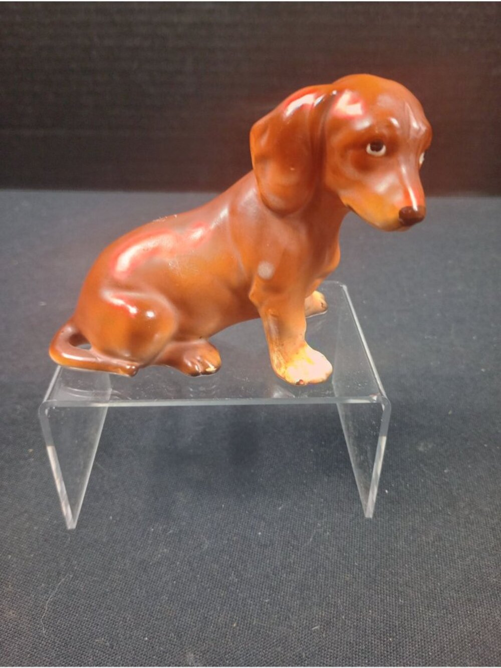 Vintage Left Dachshund H681 Ceramic Labeled Figurine